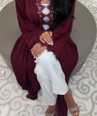 Maroon Azure Abaya