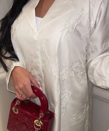 White Handwork Blazer Abaya