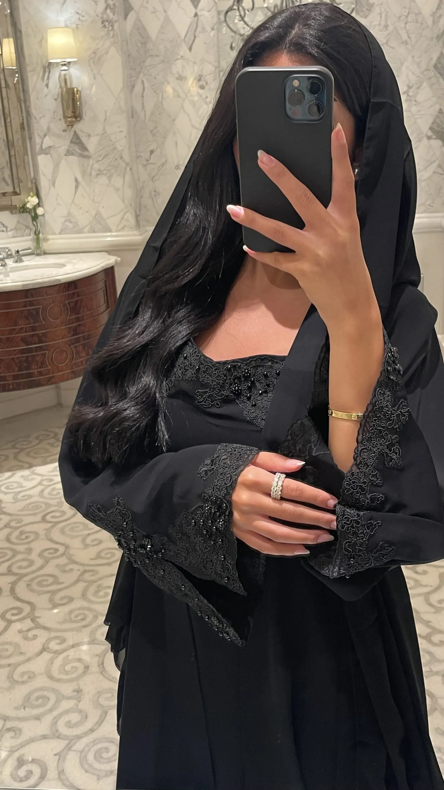 Black celine abaya - Image 7