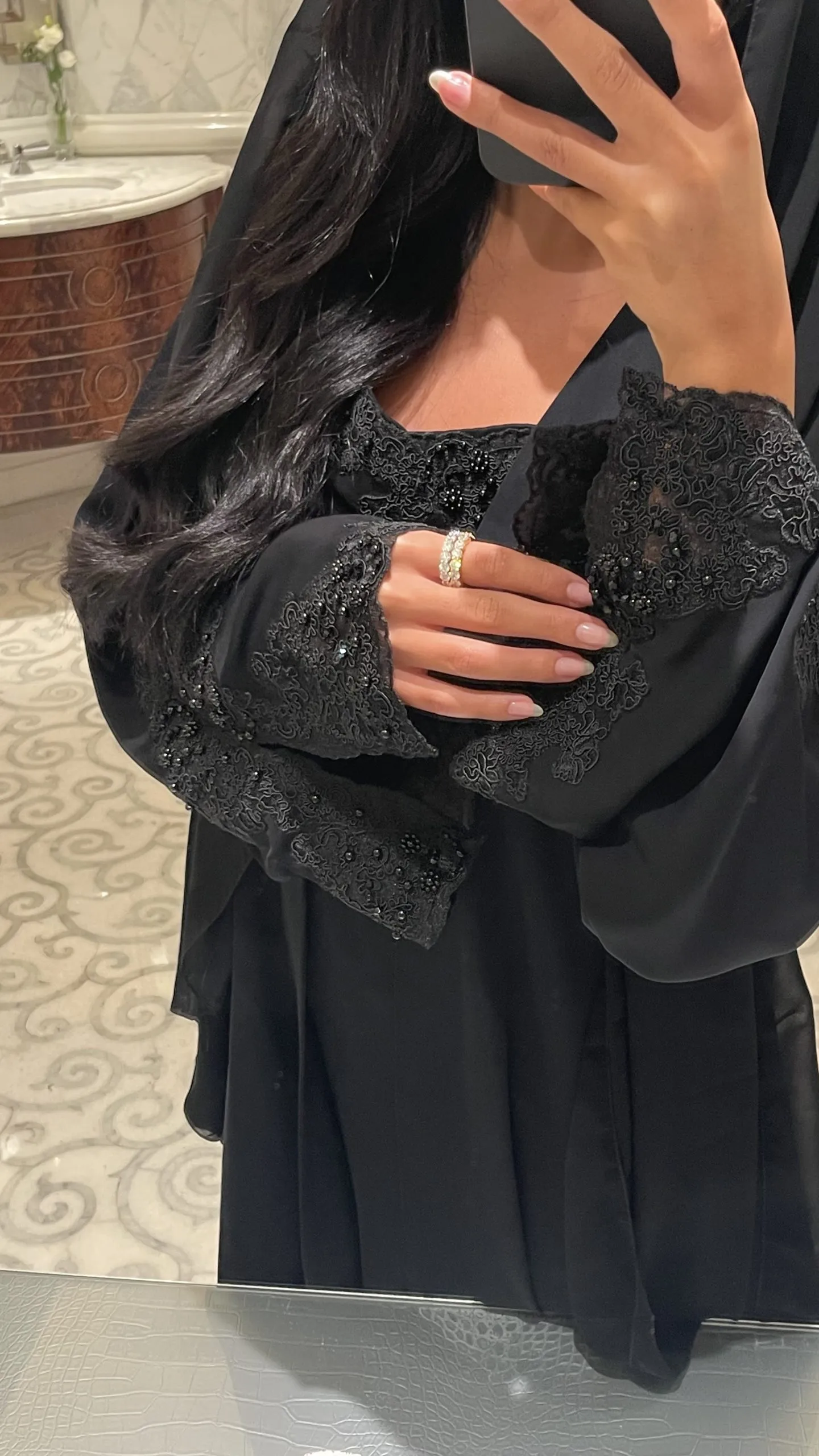 Black celine abaya - Image 6