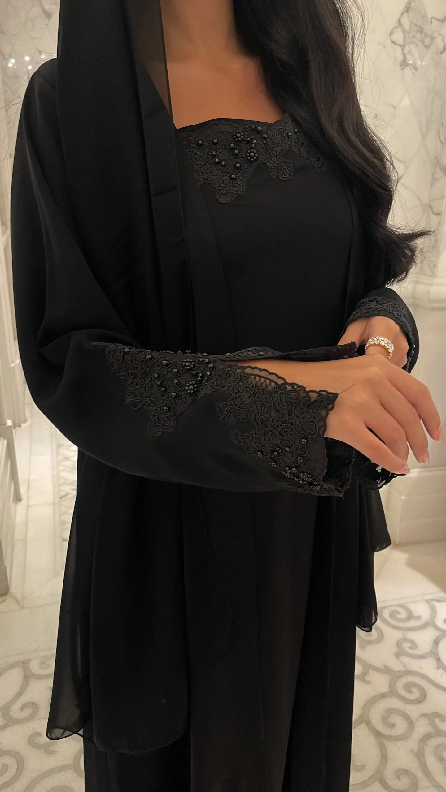 Black celine abaya - Image 5