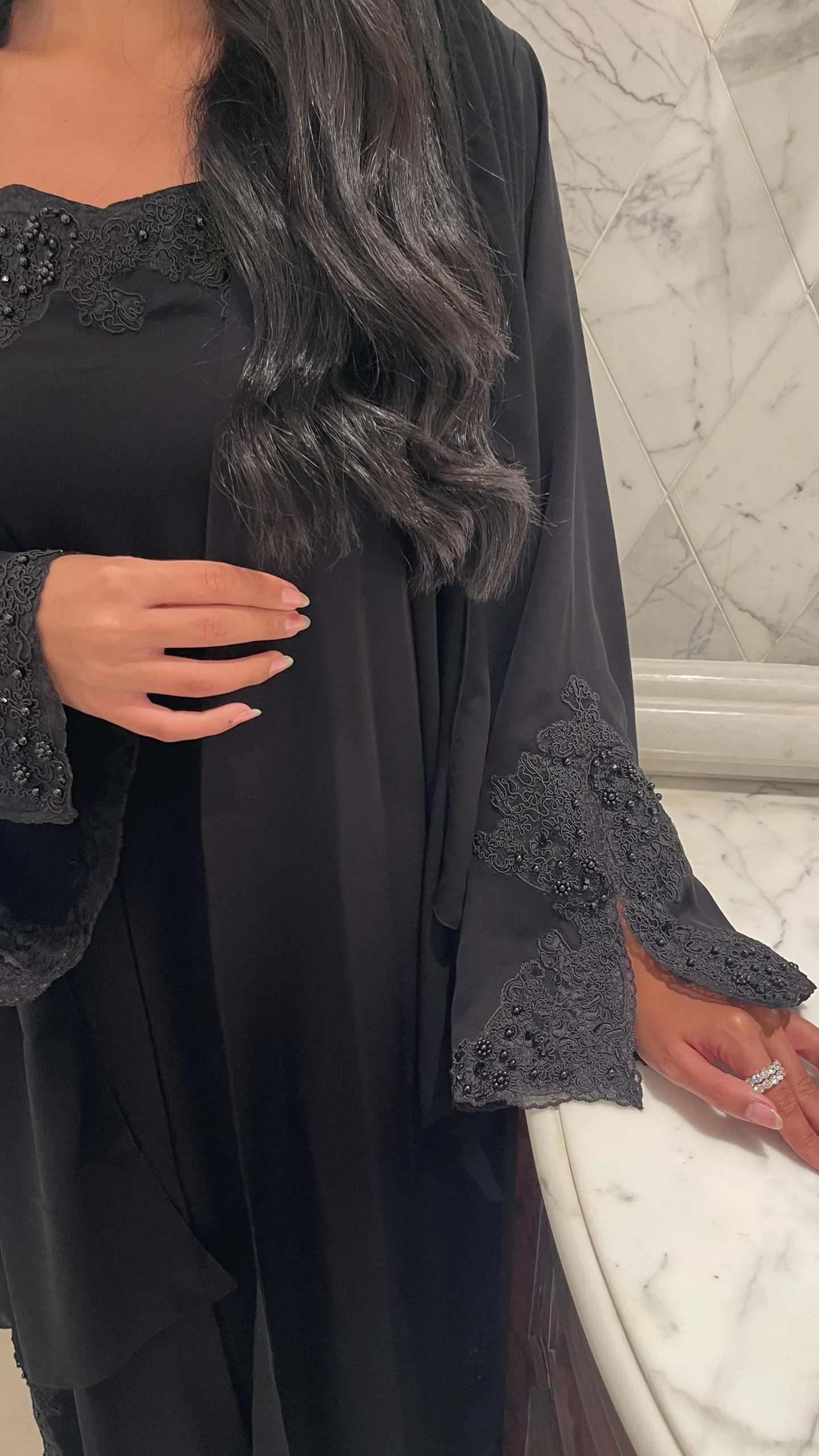 Black celine abaya - Image 3
