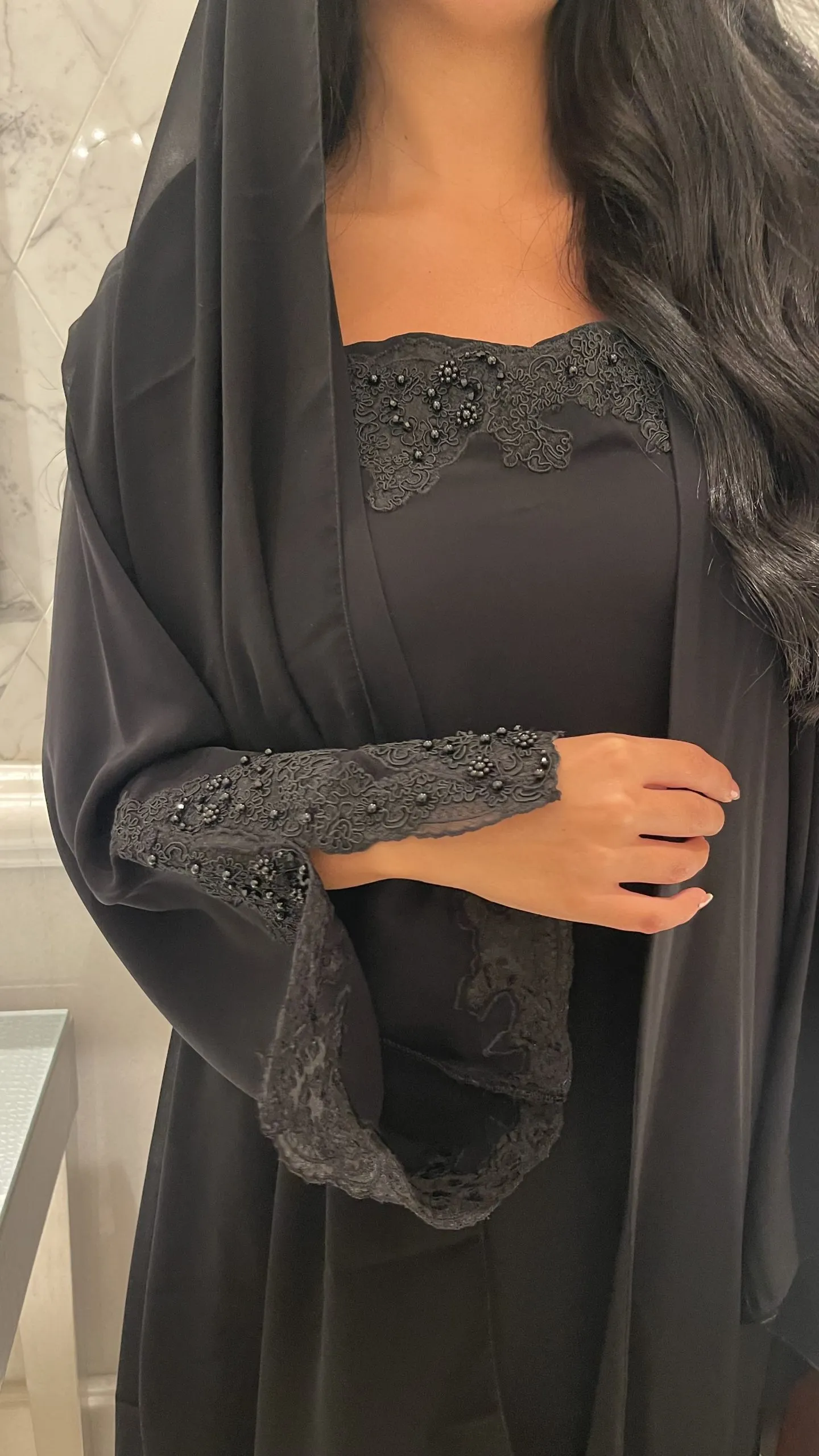 Black celine abaya - Image 2
