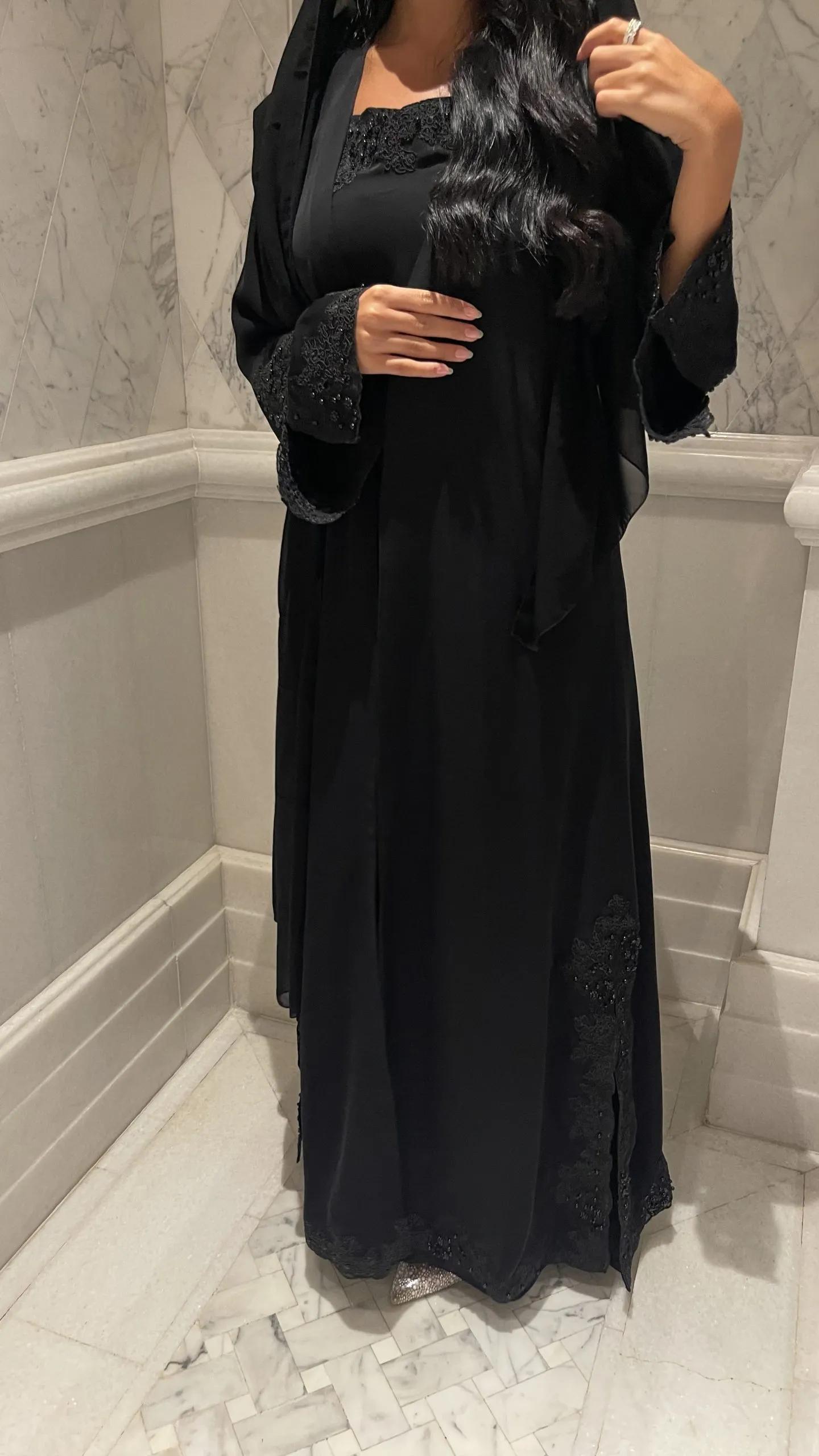 Black celine abaya