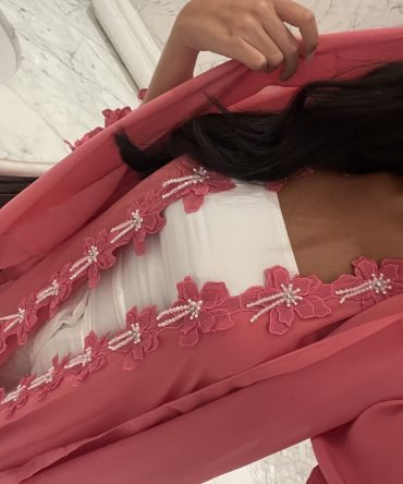 Hot Pink Droplets Abaya