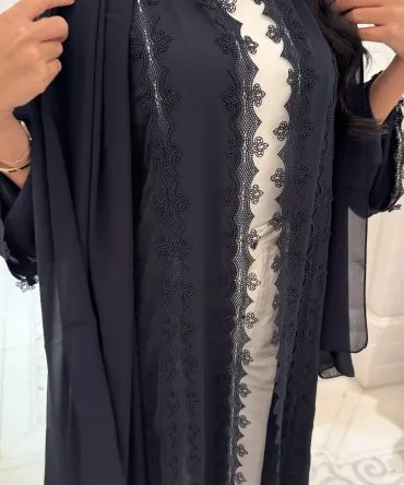 Celestial Navy Blue Abaya