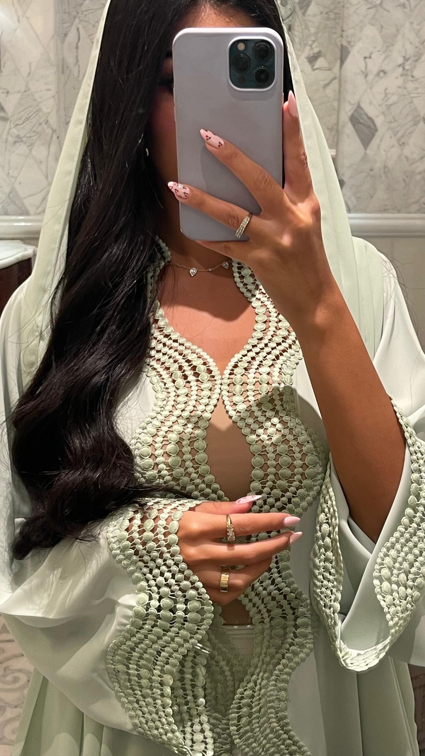 Mint green Abaya - Image 3