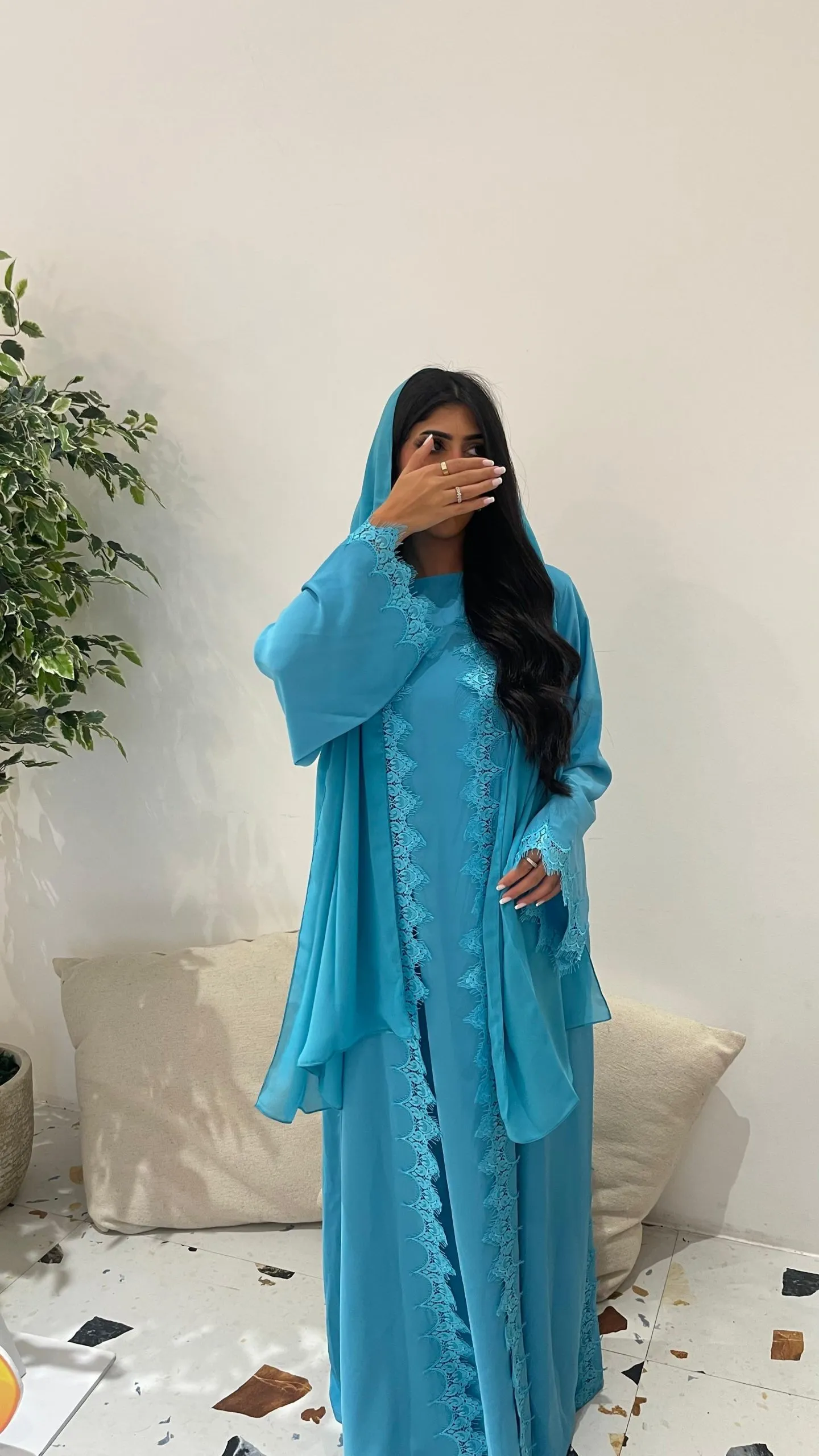 Blue Azure Abaya - Image 3