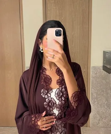 Maroon Rose Abaya