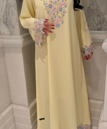 Yellow stoned rosseta dress