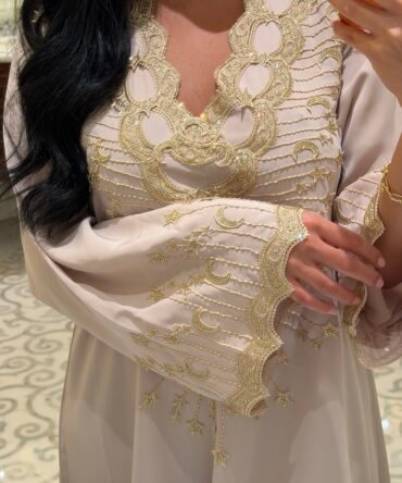 Under the stars beige dress