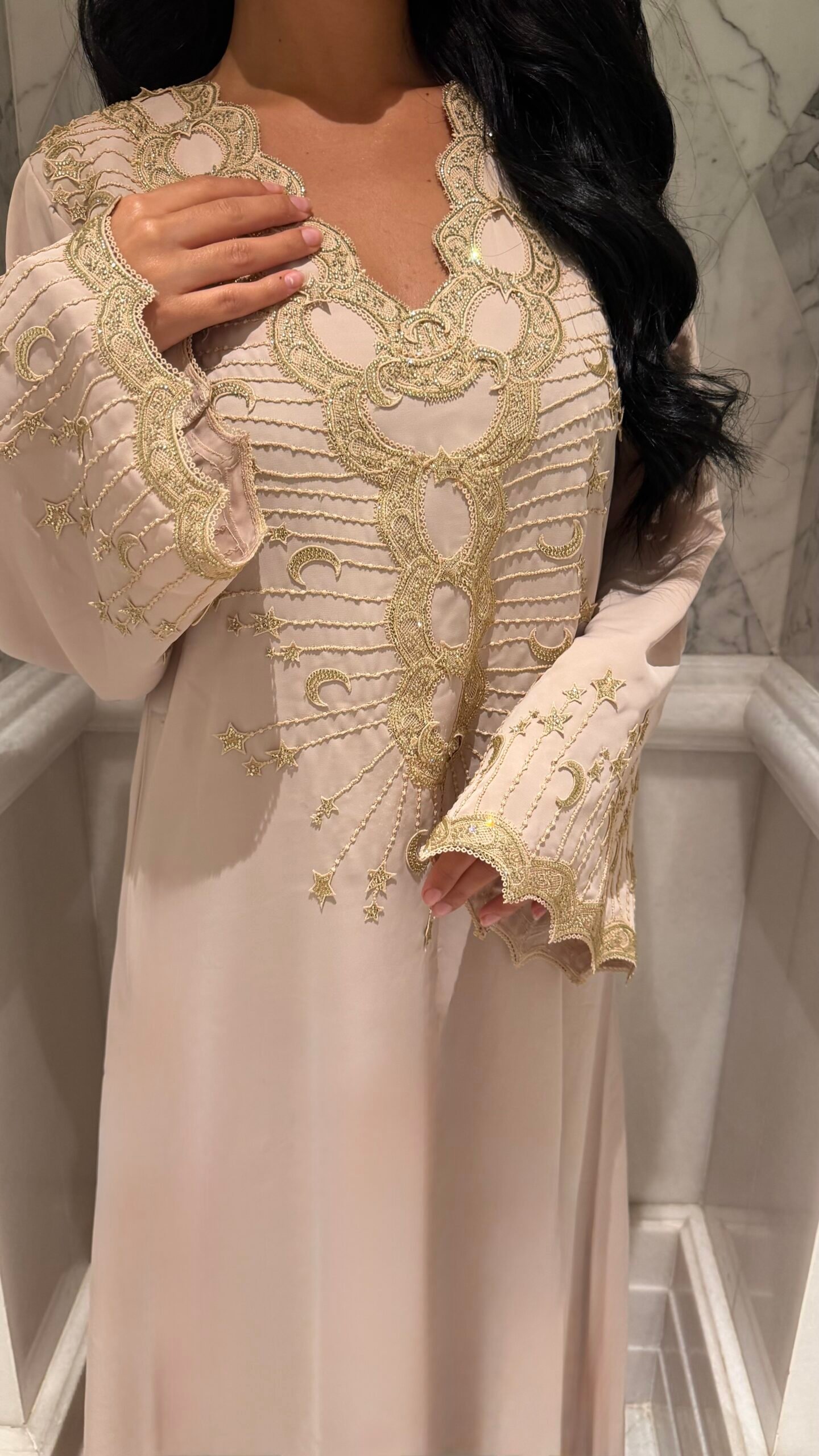 Under the stars beige dress - Image 3